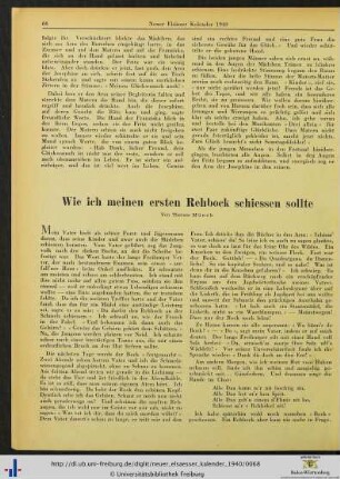 Wie ich meinen ersten Rehbock schiessen sollte.
