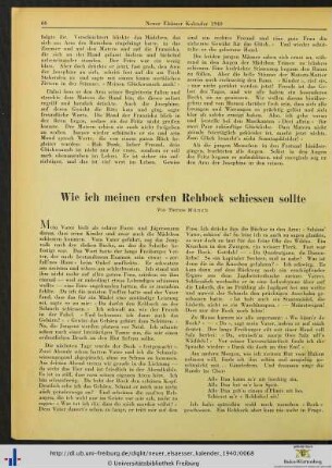 Wie ich meinen ersten Rehbock schiessen sollte.
