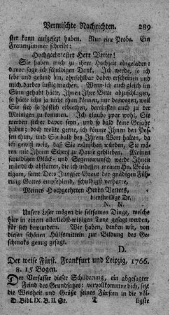 Der weise Fürst.
