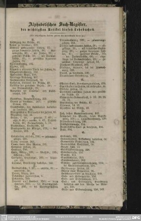 Alphabetisches Sach-Register der wichtigsten Artikel dieses Lehrbuches