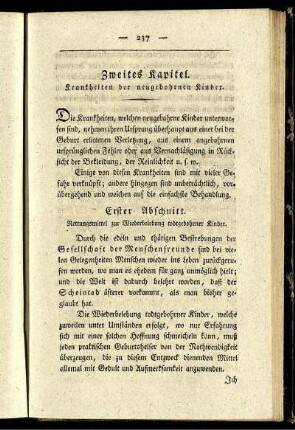 Zweites Kapitel. Krankheiten der neugebohrnen Kinder.