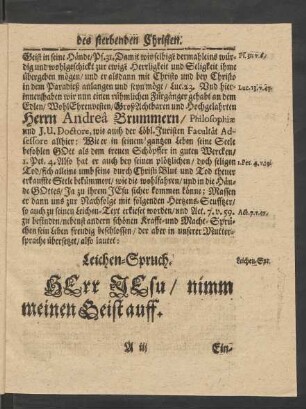 Leichen-Spruch. [Act. 7. v. 59.]