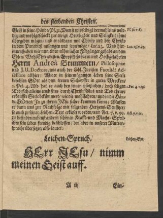 Leichen-Spruch. [Act. 7. v. 59.]