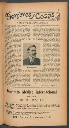 La muerte de Jean Lorrain : Hombres y cosas