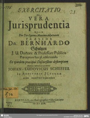De vera jurisprudentia : exercitatio