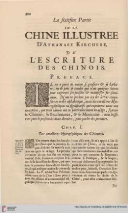 Chap. I: Des caracteres hierogliphiques des Chinois