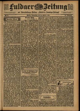 Zweite Ausgabe vom Donnerstag, den 26. Februar 1903.