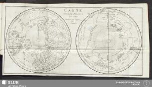 Carte des deux regions polaires jusqu'au 45e Degré de Latitude