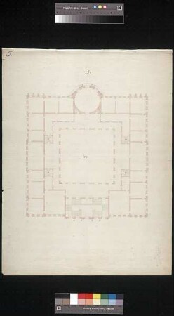 Grundriss eines quadratischen Schlossneubaus