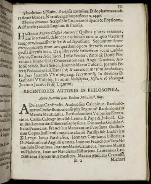 Recentiores Autores In Philosophia.