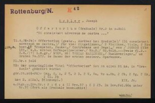 Offertorium (Si consistant adversum me castra) für vier Singstimmen, 2 Violinen, Viola, 2 Hoboen, 2 Fagotte, 2 Hörner, 2 Trompeten, Pauken, Contrabass und Orgel : No. 2