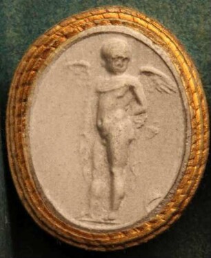 Cupido mit auf den Rücken gebundenen Händen, daran ein Schmetterling (Daktyliothek, Supplement)