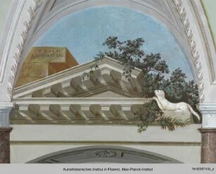 Freskenausmalung mit mythologischen Figuren : Südwand