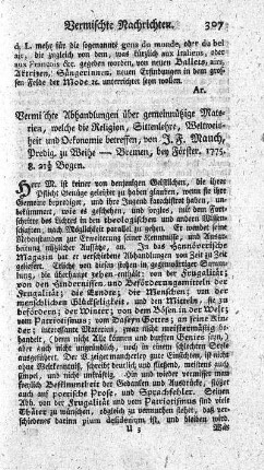 Vermischte Abhandlungen über gemeinnützige Materien.