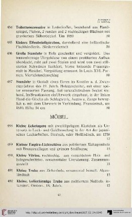Möbel (Nr. 488-513)