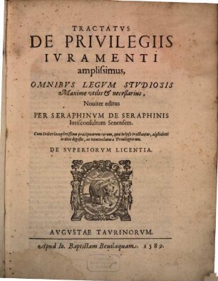 Tractatus de privilegiis iuramenti