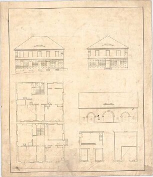 Voit, Johann Michael; Wohnhaus - Grundrisse, Ansichten