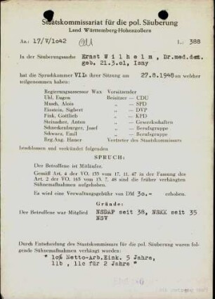 Wilhelm, Ernst, Dr. med. dent.