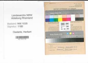 Entnazifizierung Herbert Oesterle , geb. 28.05.1910 (Steiger)