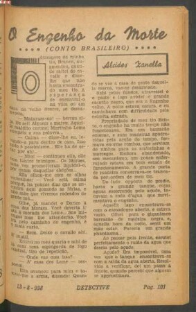 O engenho da morte : (Conto brasileiro)
