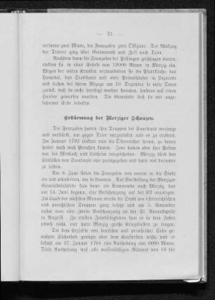 Erstürmung der Merziger Schanzen.