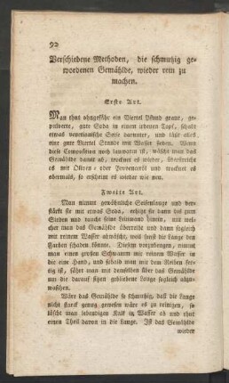 Verschiedene Methoden, die schmutzig gewordenen Gemählde, wieder rein zu machen.