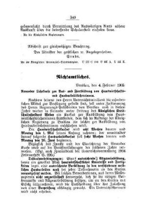 Neuroder Lehrkurse zur Aus- und Fortbildung von Hauswirtschafts- und Handarbeitslehrerinnen : [Nichtamtliches]