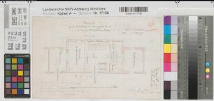 Arnsberg (Arnsberg) Landgericht Einrichtung des Schwurgerichtssaals 1879 1 : 100 20 x 31 kol. Zeichnung Landgrebe, Landbaumeister Staatshochbauamt Soest-Arnsberg