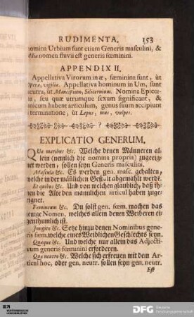 Explicatio Generum.