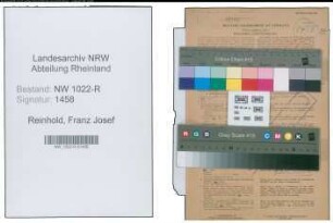 Entnazifizierung Franz Josef Reinhold , geb. 02.07.1896 (Kaufmann)