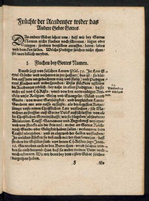 I. Fluchen bey Gottes Namen.