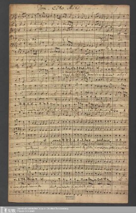 Ms. Ff. Mus. 1327 - Esto mihi : Sehet wir gehen hinauf gen Jerusalem pp. : â C. A. T. B., 2 violini, 2 hautbois, viola, chalcedon, violoncello e organo