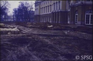 Berlin, Schloss Charlottenburg, Bauarbeiten Terasse.