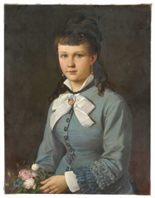 Tochter des Künstlers in grauem Kleid