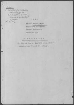 Heldenfingen: Pfarrbericht 1938