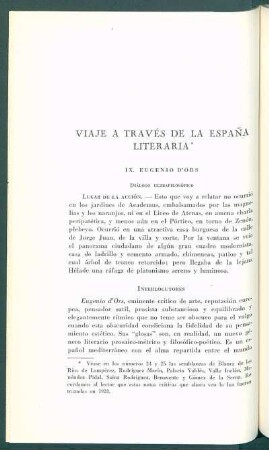 IX. Eugenio D'Ors