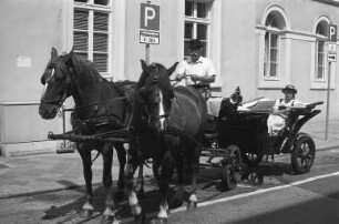 Stadtrundfahrten des Rentners Karl Markl mit Pferdedroschke