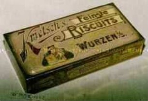 Blechdose für "Krietsch's Feinste BISCUITS WURZEN i/S."