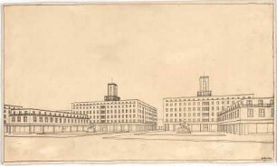 Billing, Hermann; Karlsruhe (Baden-Württemberg); Ettlinger Tor, Bebauung - Perspektive