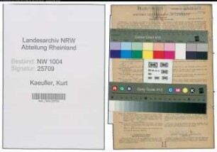 Entnazifizierung Kurt Kaeufler , geb. 21.04.1909 ()