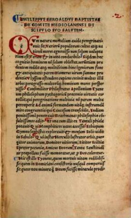 De vita Apollonii Tyanei scriptor luculentus