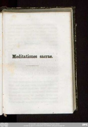 Meditationes sacrae.
