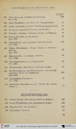 Kunstmobiliar (Nr. 467-493)