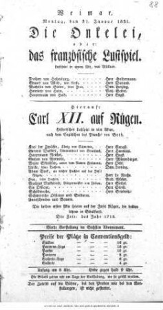 Die Onkelei, oder: das französische Lustspiel