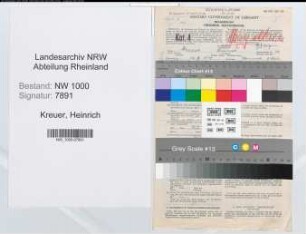 Entnazifizierung Heinrich Kreuer, geb. 12.09.1898 (Steuersekretaer)
