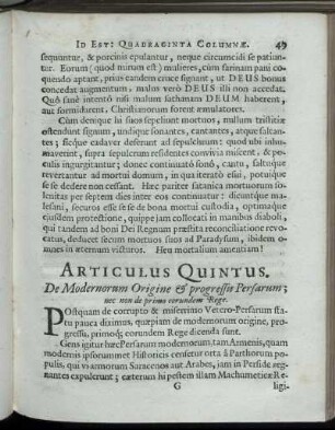 Articulus Quintus.