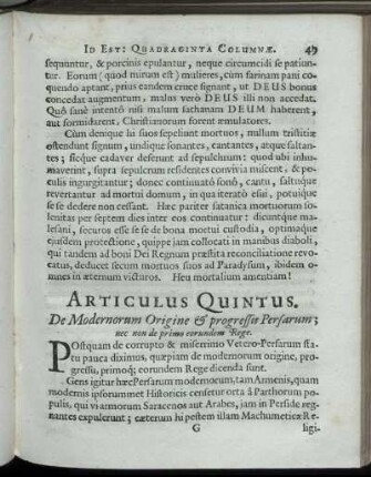 Articulus Quintus.