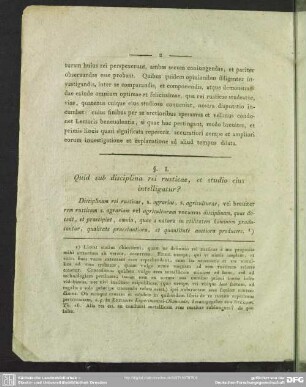 §. I. Quid sub disciplina rei rusticae, et studio eius intelligatur?