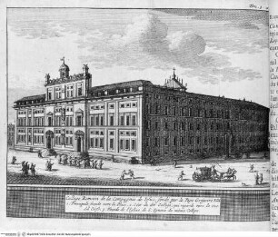 Les delices de l'Italie... 6 Bände. (2. und 3. Band), 3. Band, Falttafel vor Seite 103: College Romain ...