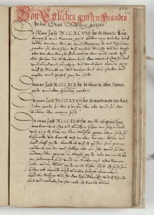 Von ettlichen groisen branden (1298-1711)
